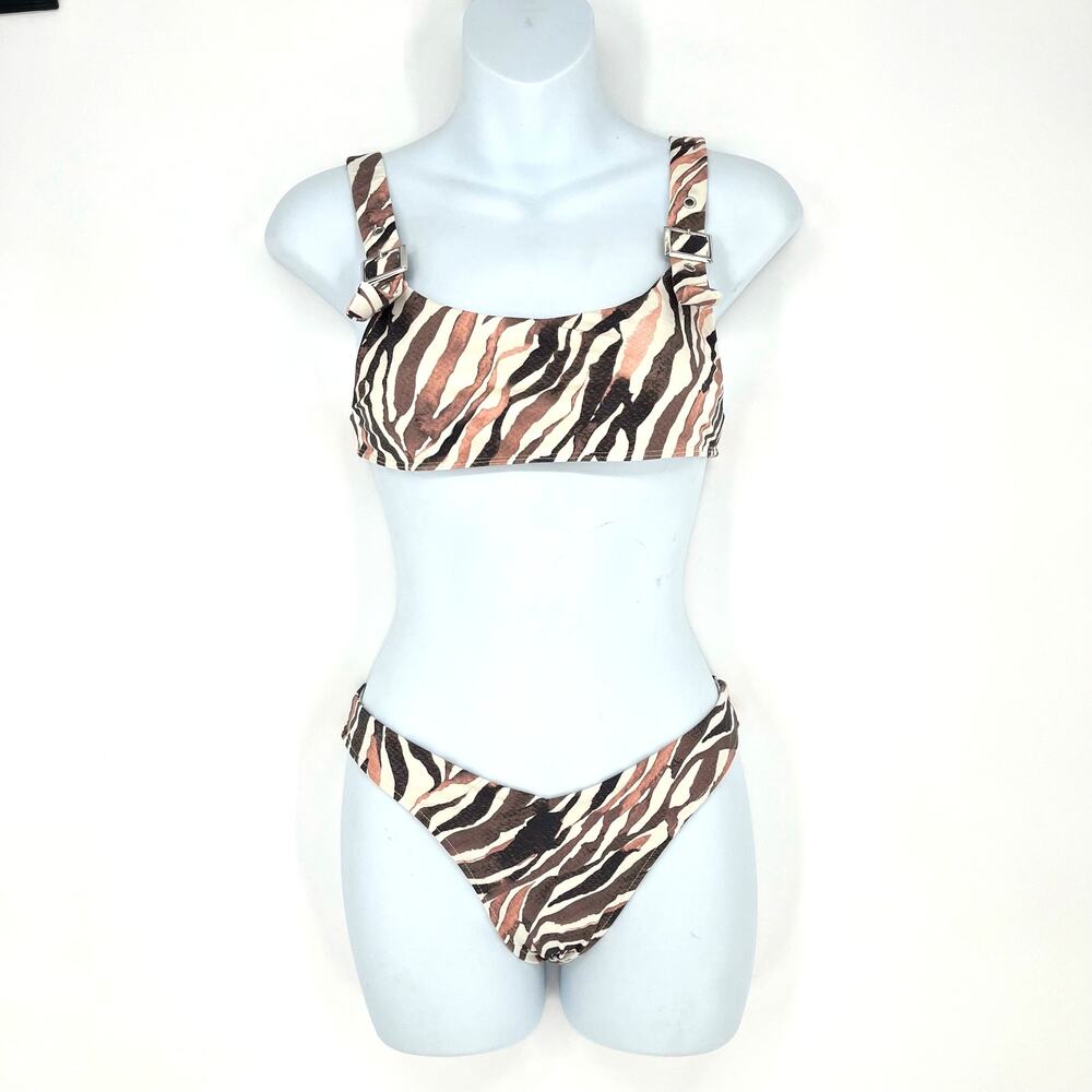 Frankies Bikinis Stormy Top M Kenza Bottom S Zebra Bikini